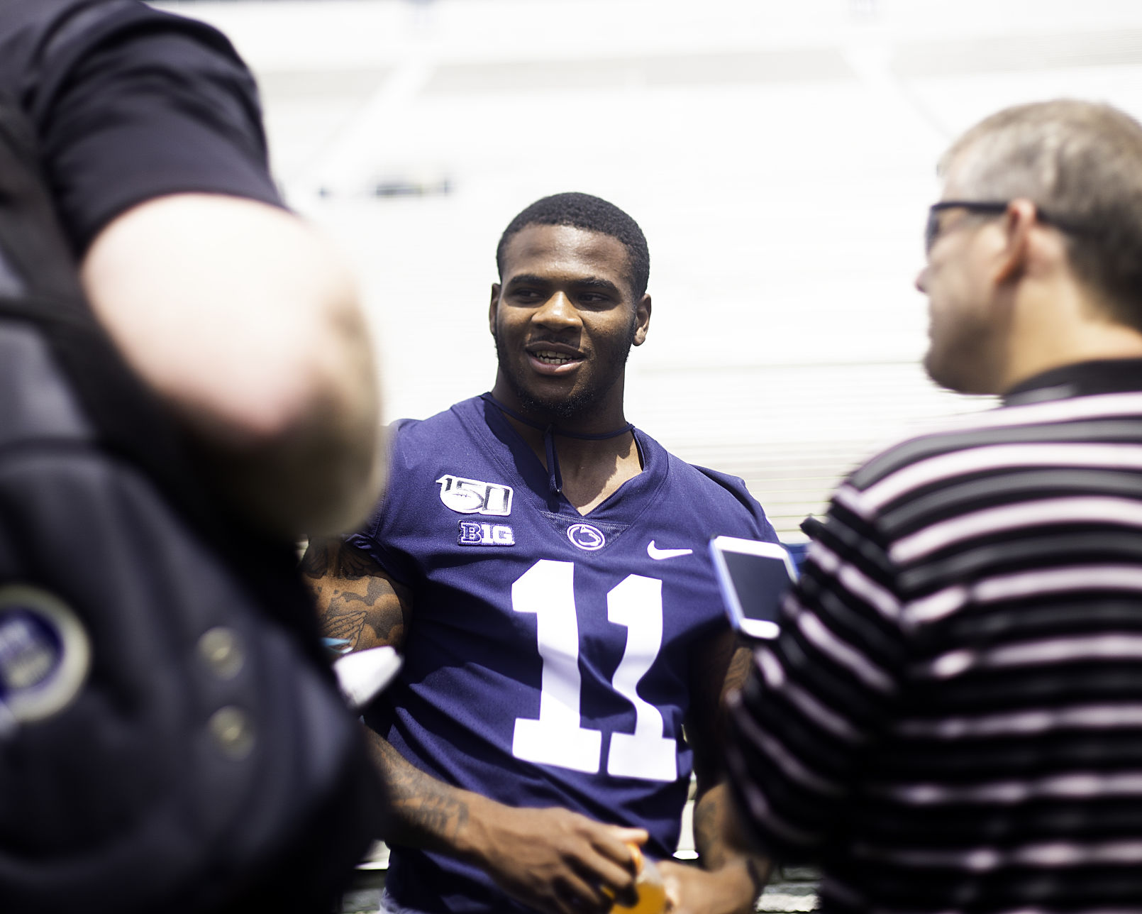 Football Media Day, Micah Parsons (11) answering questions